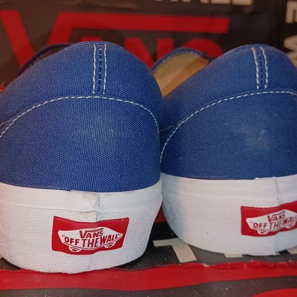 Vans Men's 4.5/Women's 6 Slip On Big Reveal Navy Plaid Fire Canvas-VN000XG81P4 - Picture 10 of 12